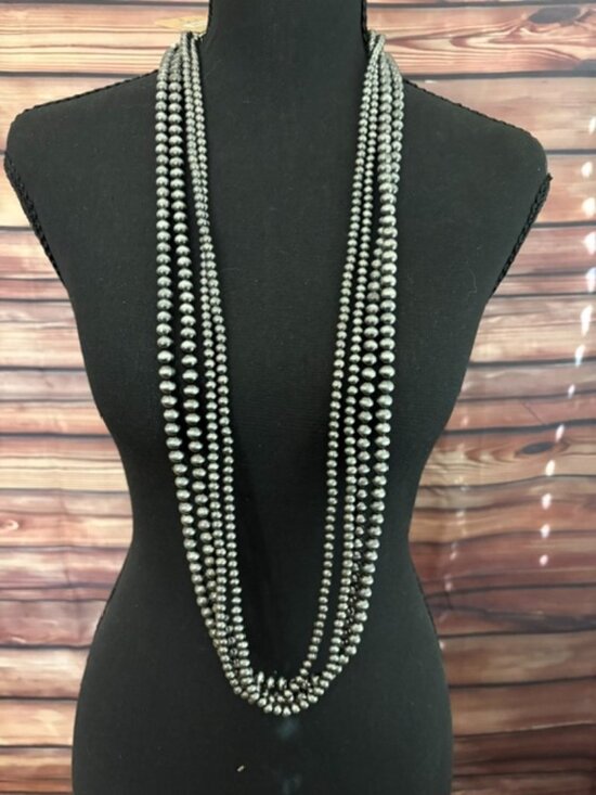 Tipi Jewelry - Tipi Western 4 Layered Navajo Style Pearl Necklace NWT